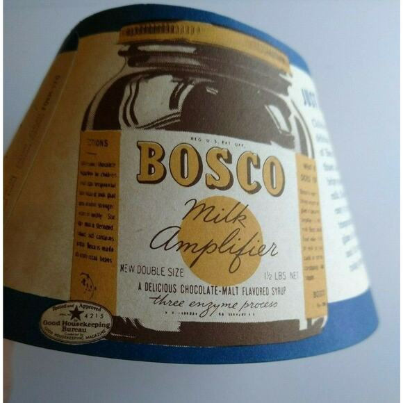 Vintage 1940s Bosco Syrup Milk Bottle Collar Original Dairy Advertising NOS - Picture 2 of 6